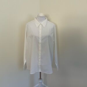 NWT Lands’ End Classic White Women's No-Iron Button Down Shirt